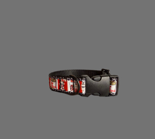 Chick-fil-A Inspired Dog Collar | Red and White Cow Pattern Pet Collar | Funny Fast Food Dog Accessory